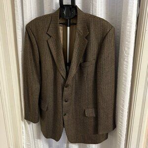 Tall Men's Brown/Burgundy Tweed Sport Coat size 48L EUC